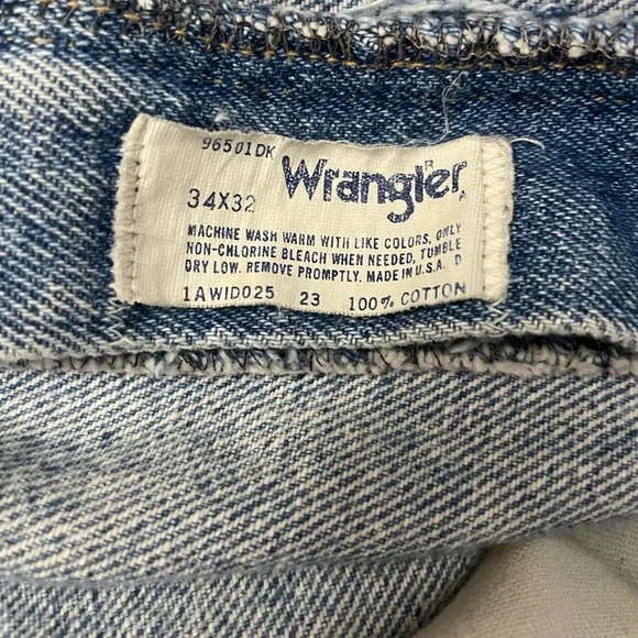 Vintage WRANGLER Distressed Jeans 34 x 32 - Picture 3 of 15